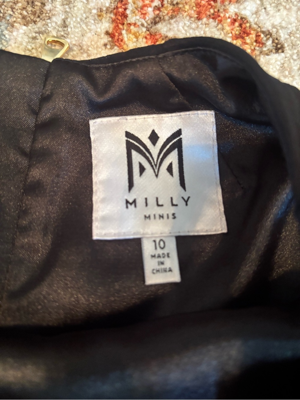 Milly Minis Black Ruffle Hem Party Dress - Picture 2 of 3